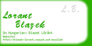 lorant blazek business card